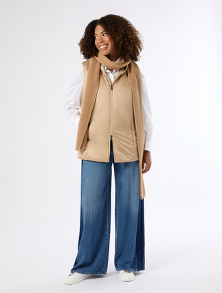 Iridescent nylon canvas gilet - Marina Rinaldi