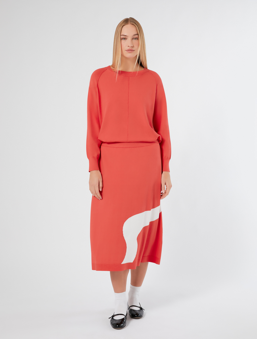 Viscose skirt - RED - Marina Rinaldi - 3 - Marina Rinaldi