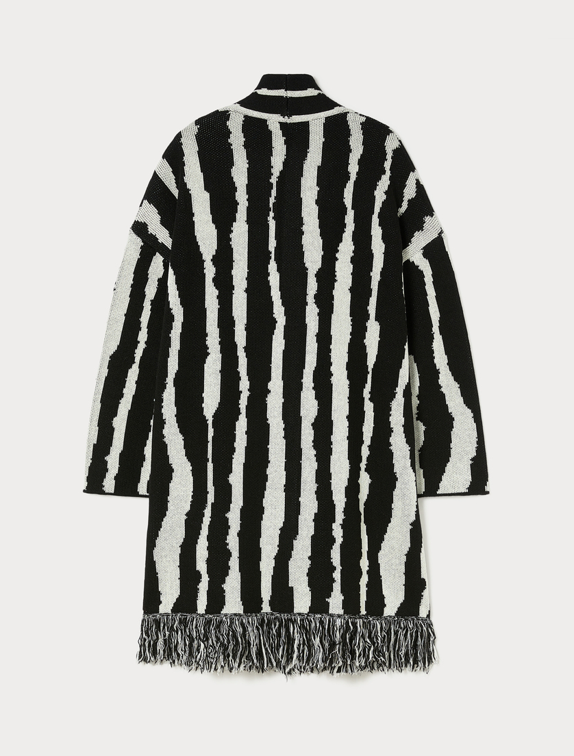 Jacquard knit coat - BLACK - Marina Rinaldi - 4