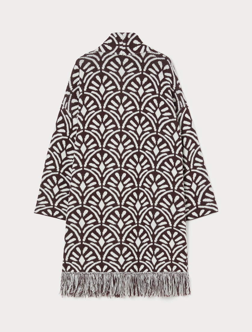 Jacquard knit coat - RED BROWN - Marina Rinaldi - 4 Jacquard knit coat - RED BROWN - Marina Rinaldi - 4