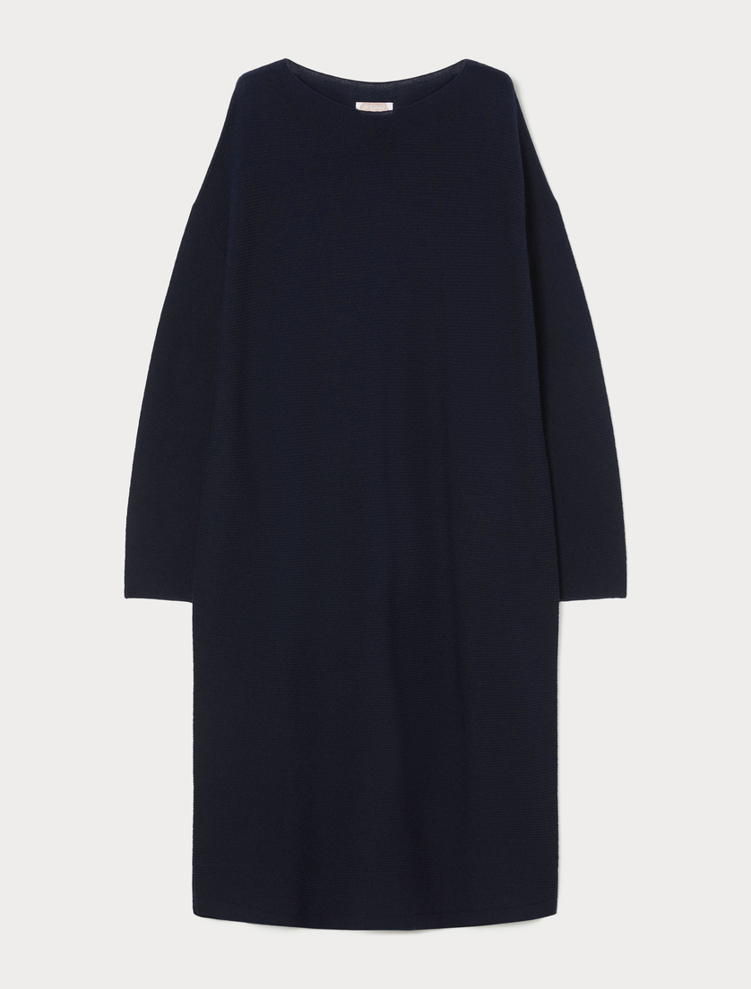 Merino wool blend dress - MIDNIGHTBLUE - Marina Rinaldi