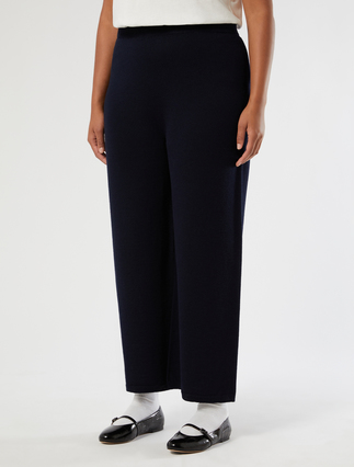 Pantaloni in misto lana merino - BLU NOTTE