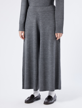 Wool blend knit trousers - MEDIUM GREY