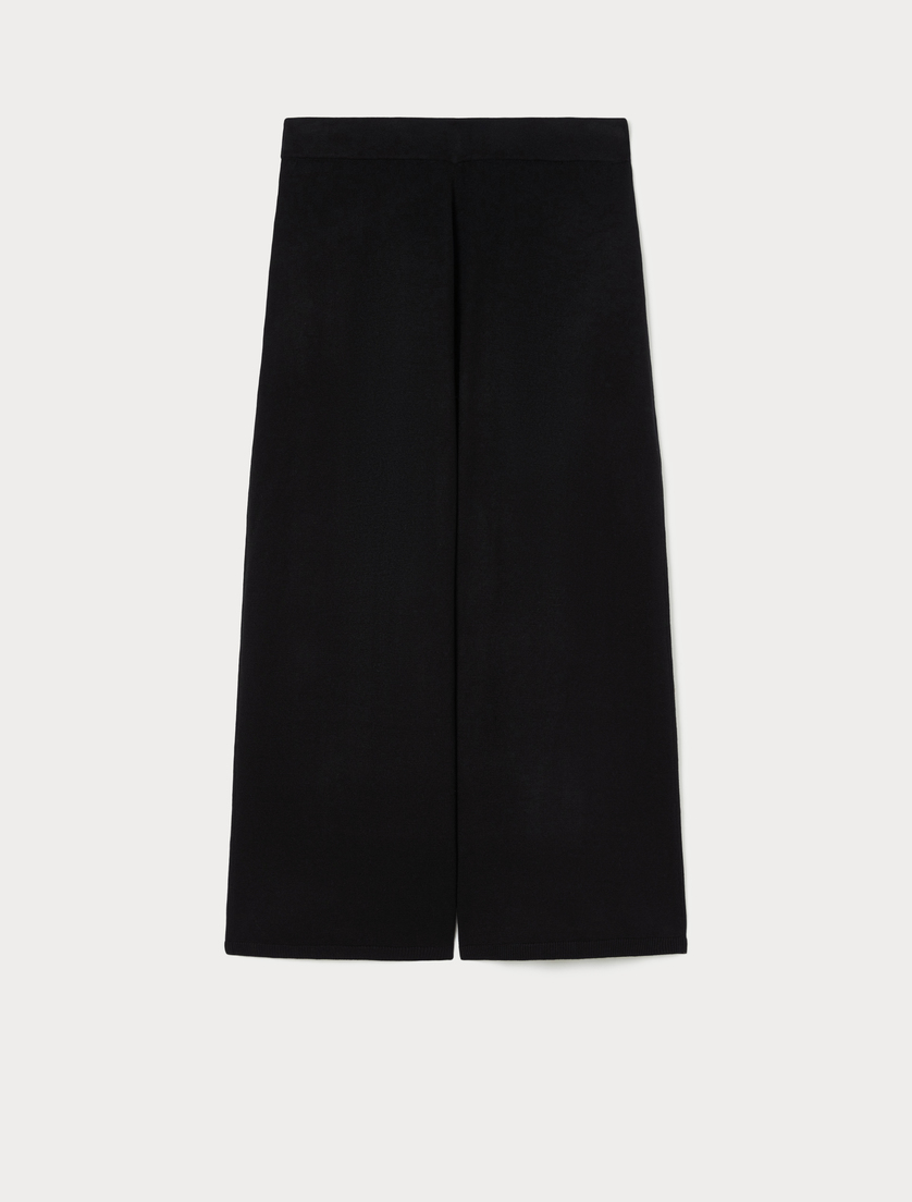 Wool blend knit trousers - BLACK - Marina Rinaldi