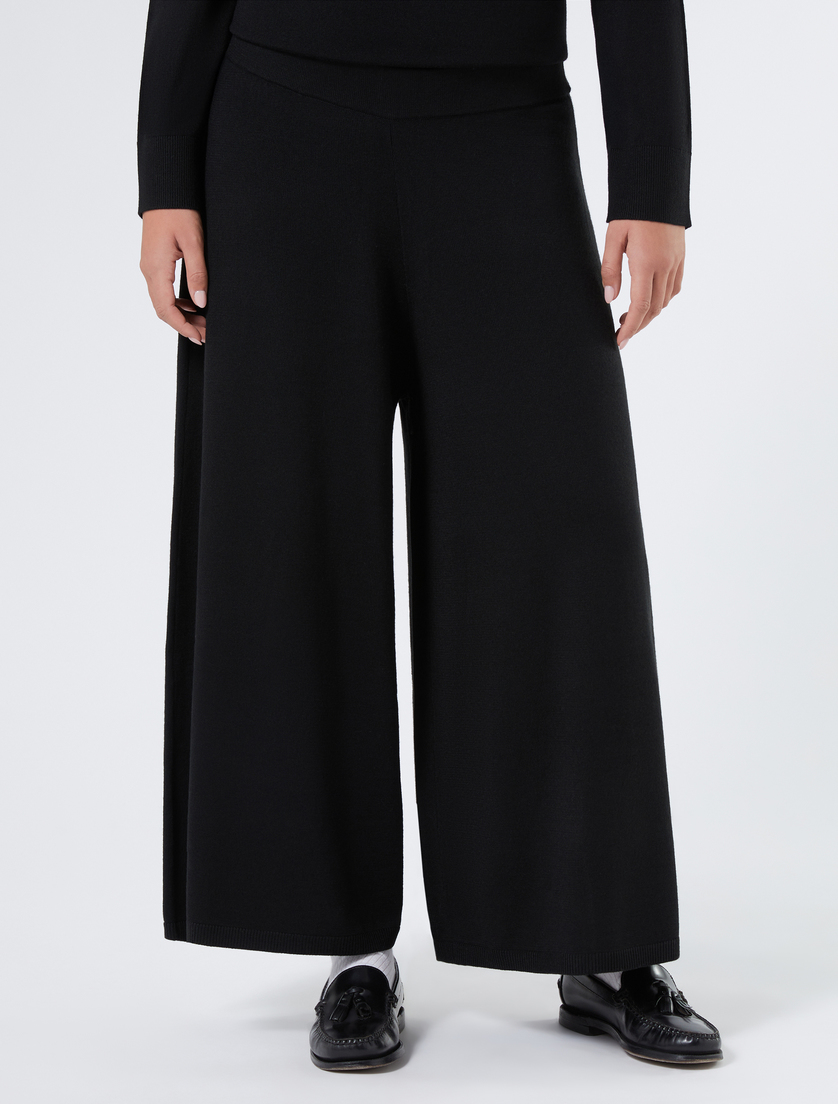 Wool blend knit trousers - BLACK - Marina Rinaldi - 3