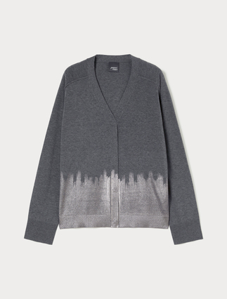 Viscose cardigan with foil print - Marina Rinaldi