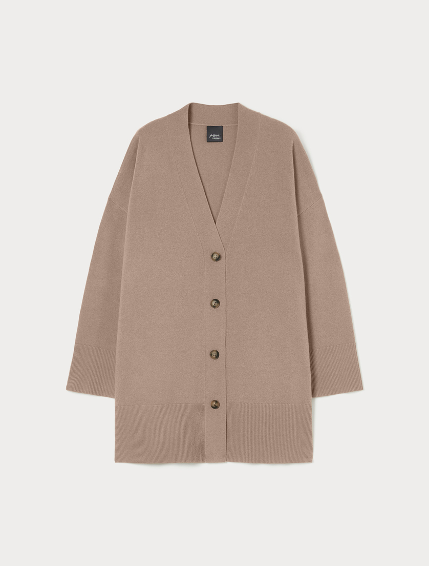 Pure wool long cardigan - TURTLEDOVE - Marina Rinaldi Pure wool long cardigan - TURTLEDOVE - Marina Rinaldi