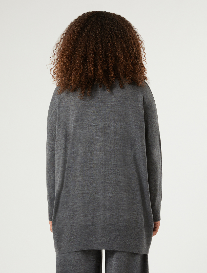Oversize-Cardigan aus Wollmischgewebe - MITTELGRAU - Marina Rinaldi - 4