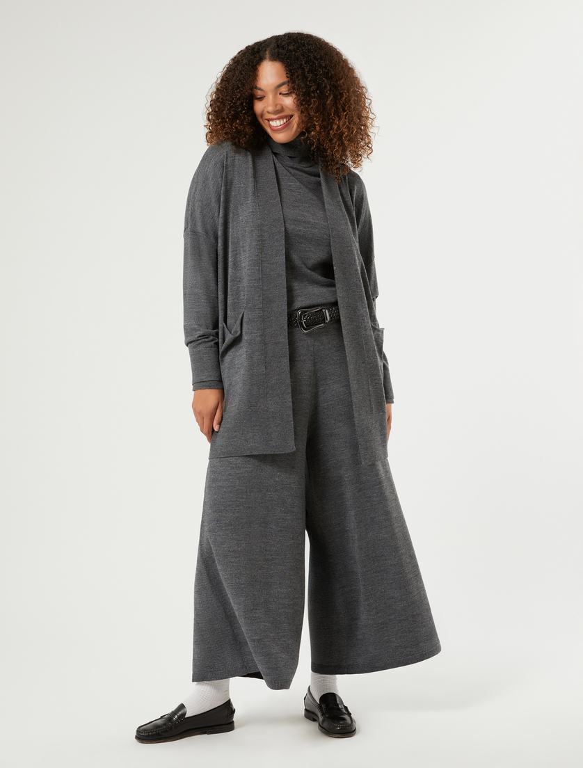 Oversize-Cardigan aus Wollmischgewebe - MITTELGRAU - Marina Rinaldi - 2