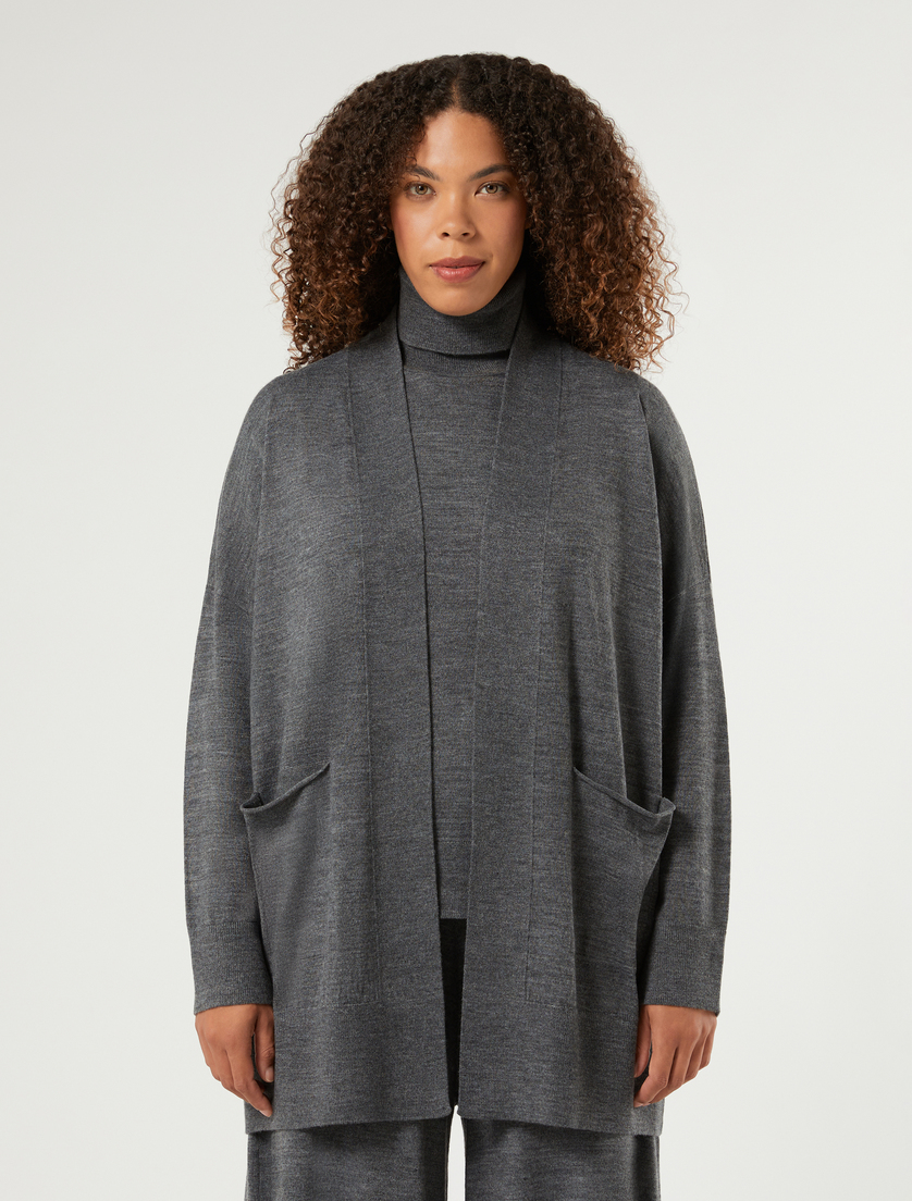 Oversize-Cardigan aus Wollmischgewebe - MITTELGRAU - Marina Rinaldi - 3