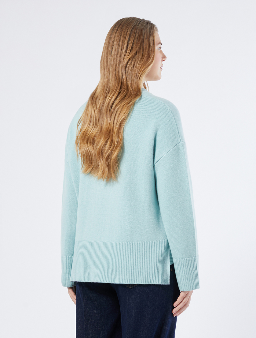 Pure wool boxy cardigan - WATER - Marina Rinaldi - 4 Pure wool boxy cardigan - WATER - Marina Rinaldi - 4