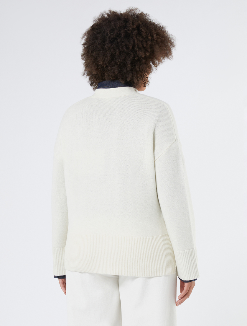 Pure wool boxy cardigan - IVORY - Marina Rinaldi - 4 Pure wool boxy cardigan - IVORY - Marina Rinaldi - 4