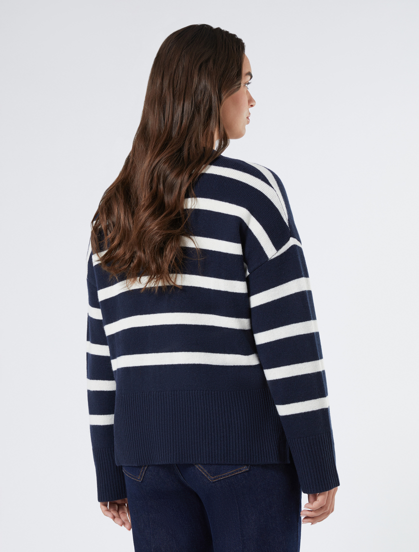Pure wool boxy cardigan - ULTRAMARINE - Marina Rinaldi - 4 Pure wool boxy cardigan - ULTRAMARINE - Marina Rinaldi - 4