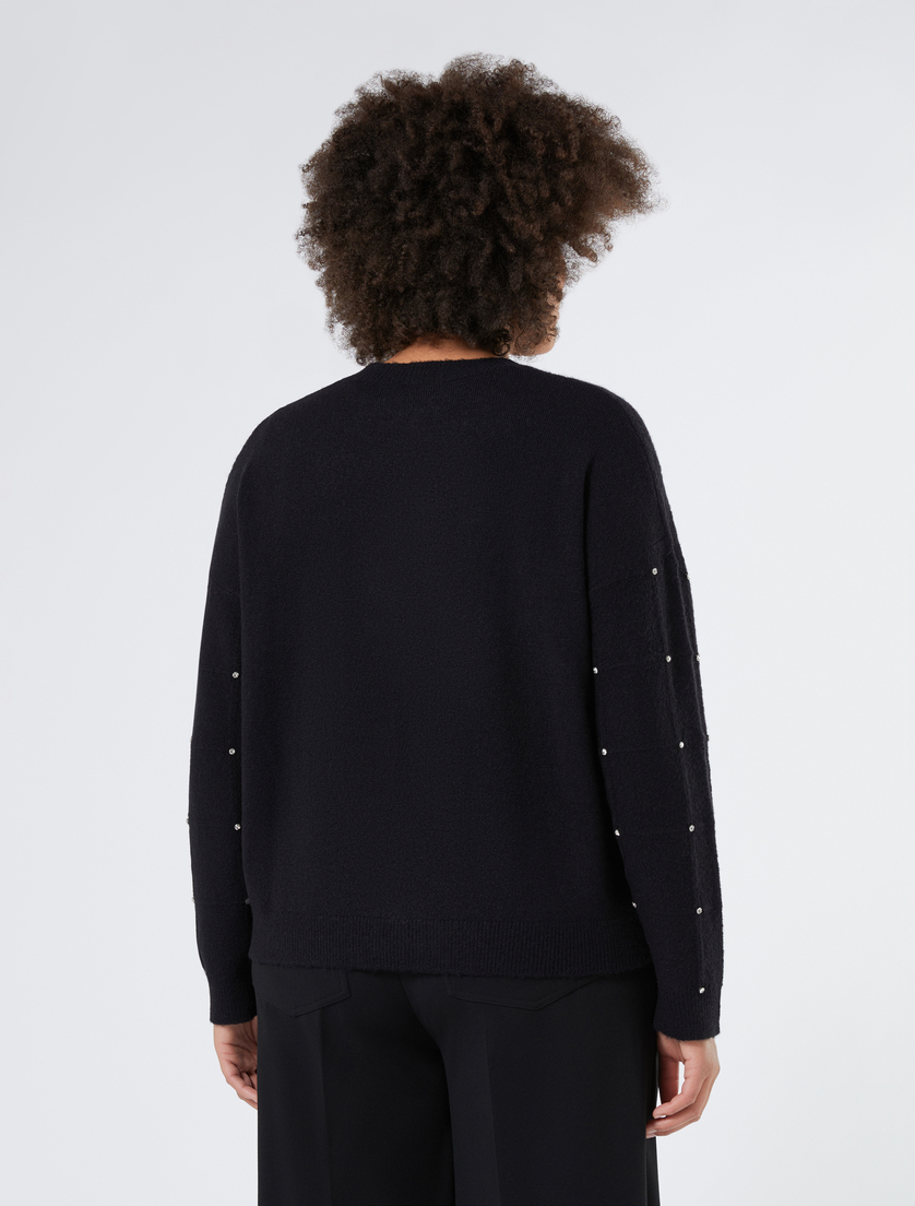 Alpaca blend cardigan with rhinestones - BLACK - Marina Rinaldi - 4 Alpaca blend cardigan with rhinestones - BLACK - Marina Rinaldi - 4