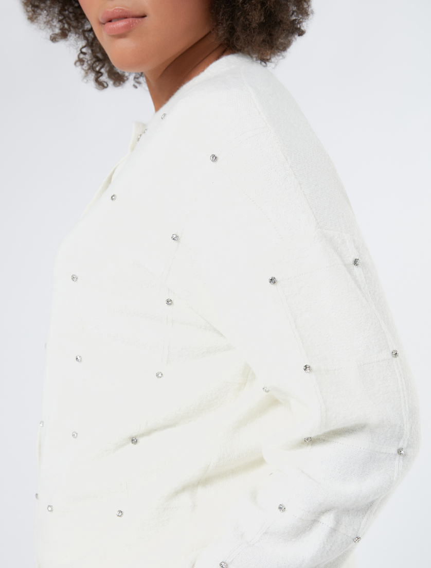 Alpaca blend cardigan with rhinestones - IVORY - Marina Rinaldi - 5 Alpaca blend cardigan with rhinestones - IVORY - Marina Rinaldi - 5