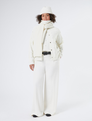 Alpaca blend cardigan with rhinestones - Marina Rinaldi