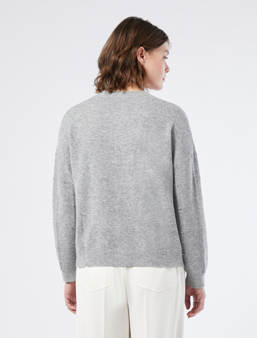 Alpaca blend cardigan with rhinestones - LIGHT GREY - Marina Rinaldi - 4 Alpaca blend cardigan with rhinestones - LIGHT GREY - Marina Rinaldi - 4