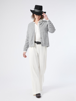 Alpaca blend cardigan with rhinestones - Marina Rinaldi