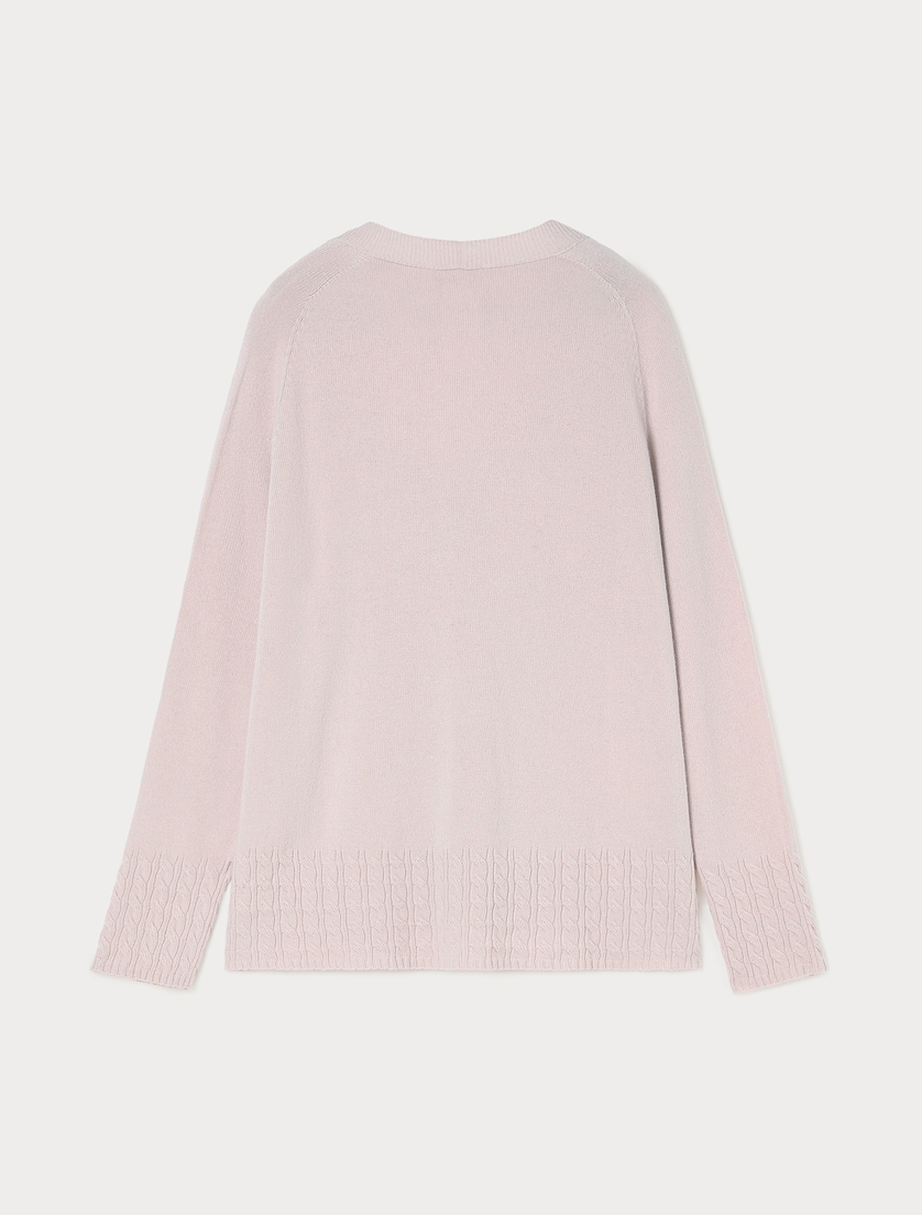 Wool and cashmere-blend cardigan - PINK - Marina Rinaldi - 4