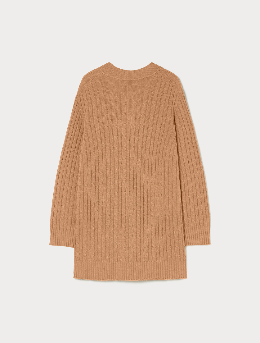 Wool and viscose cardigan - CAMEL - Marina Rinaldi - 4 Wool and viscose cardigan - CAMEL - Marina Rinaldi - 4