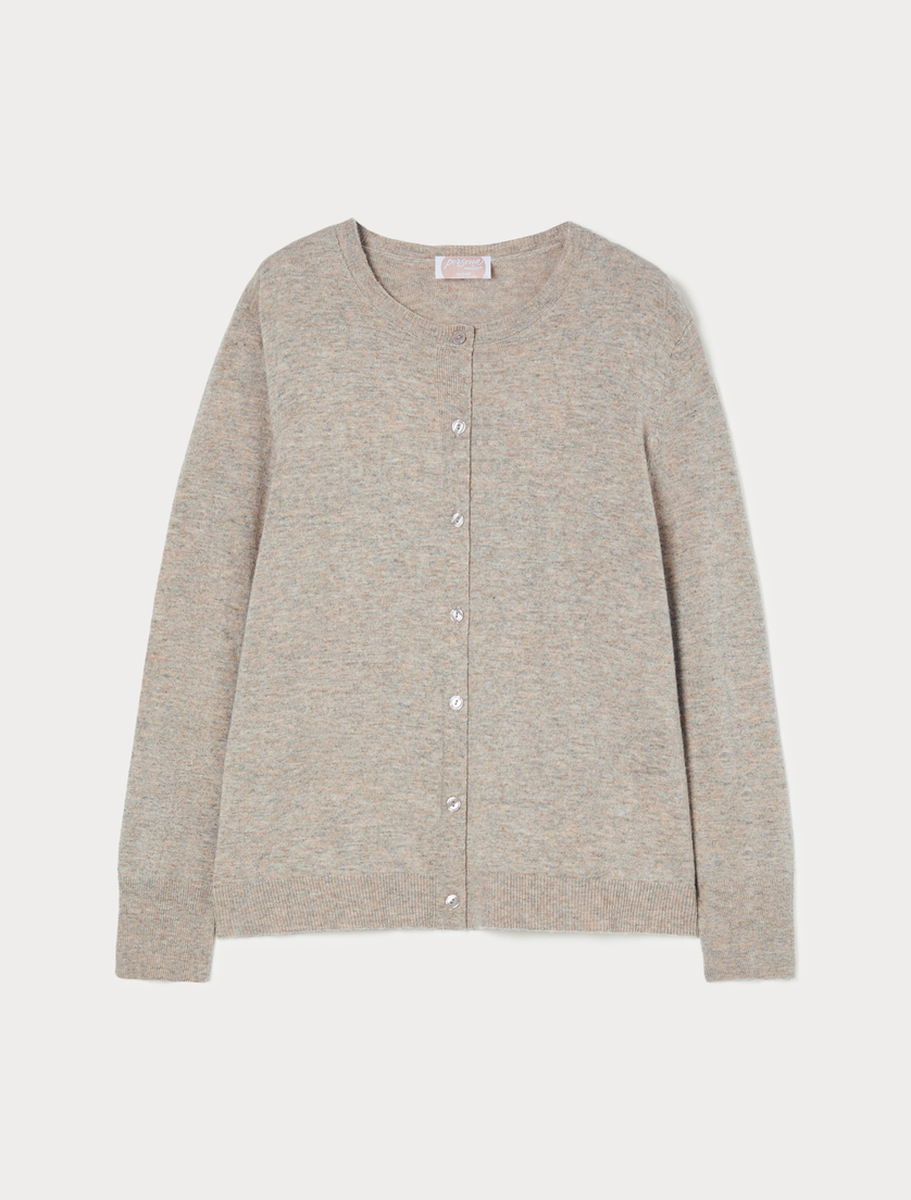 Cashmere blend and lurex cardigan - BROWN - Marina Rinaldi Cashmere blend and lurex cardigan - BROWN - Marina Rinaldi