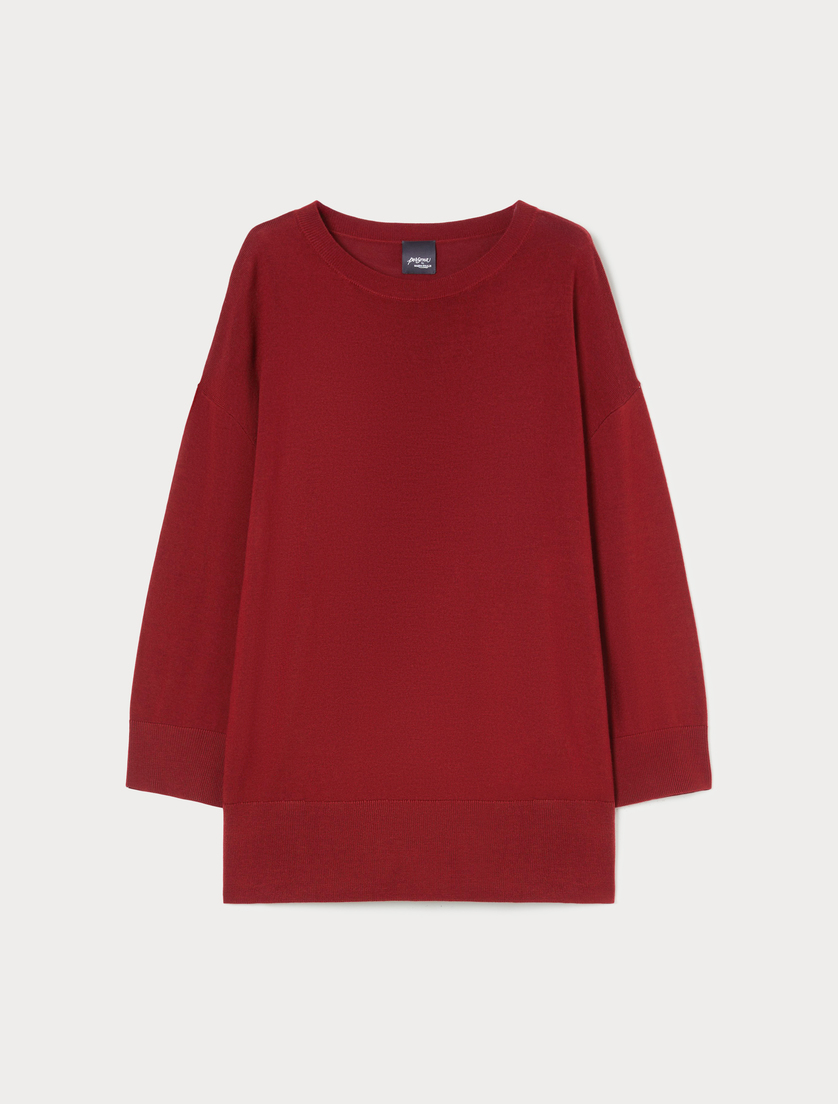 Maglia in pura lana - BORDEAUX - Marina Rinaldi Maglia in pura lana - BORDEAUX - Marina Rinaldi
