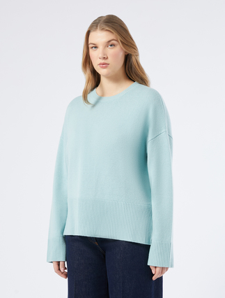 Pure wool boxy jumper - WATER