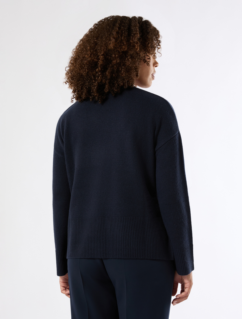 Pure wool boxy jumper - MIDNIGHTBLUE - Marina Rinaldi - 4