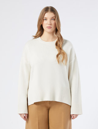 Pure wool boxy jumper - IVORY