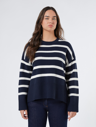 Pure wool boxy jumper - ULTRAMARINE