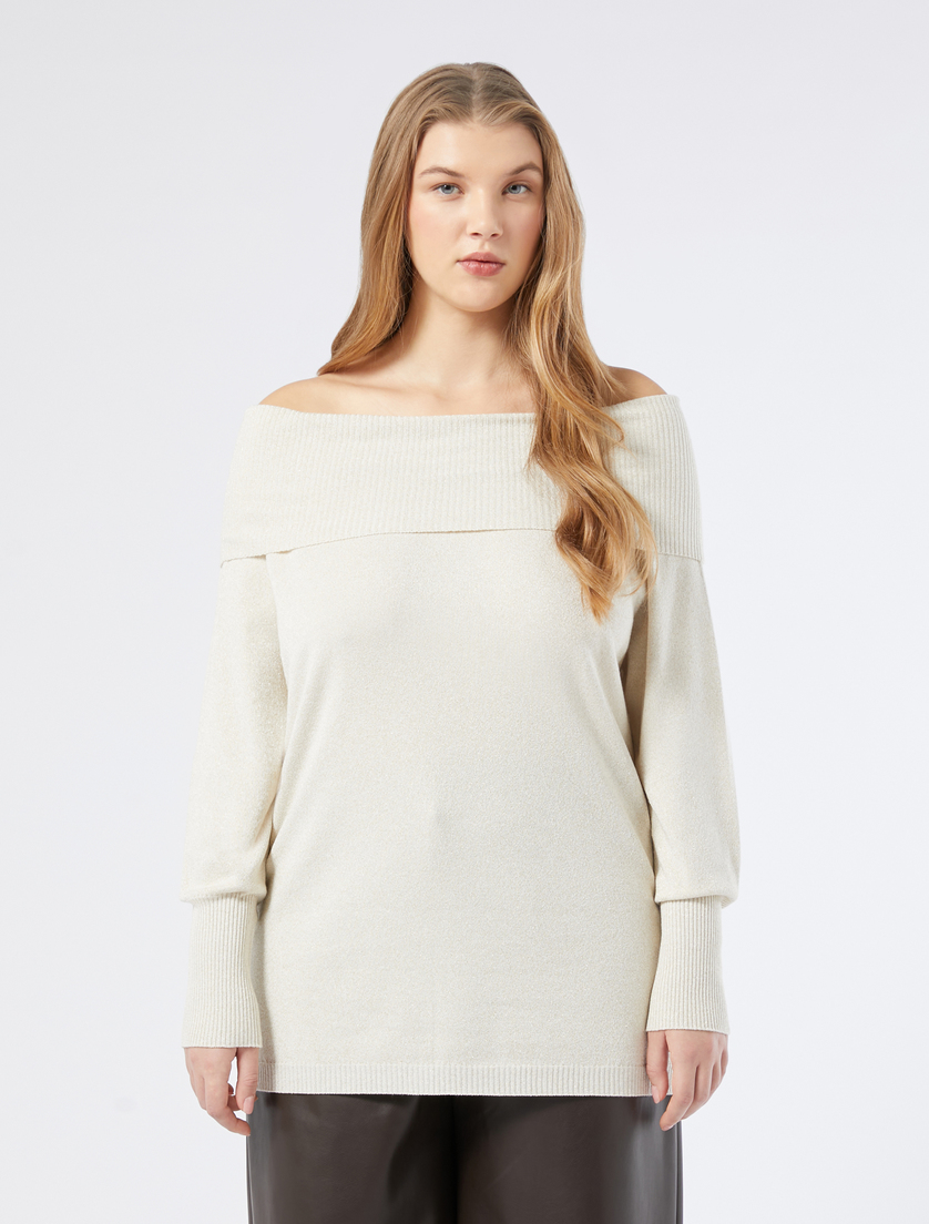 Lurex viscose jumper - IVORY - Marina Rinaldi - 3 Lurex viscose jumper - IVORY - Marina Rinaldi - 3