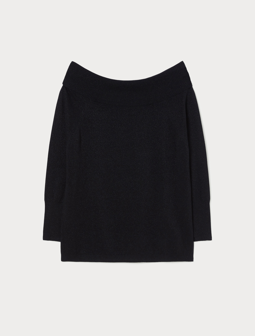 Lurex viscose jumper - BLACK - Marina Rinaldi
