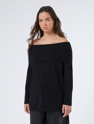 Lurex viscose jumper - BLACK
