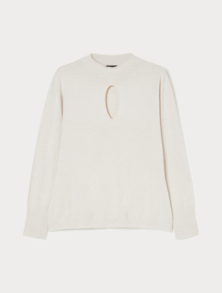 Lurex viscose mock polo-neck sweater - Marina Rinaldi
