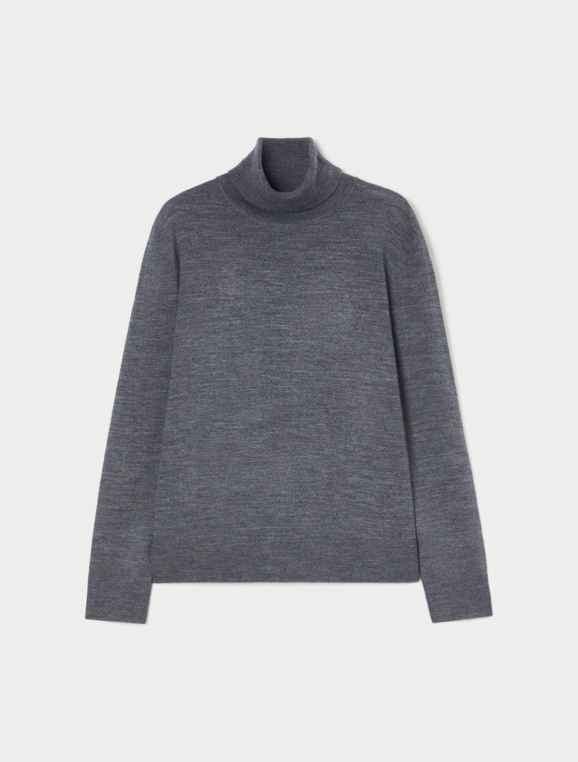 Turtleneck wool jumper - MEDIUM GREY - Marina Rinaldi Turtleneck wool jumper - MEDIUM GREY - Marina Rinaldi