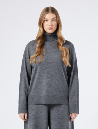 Turtleneck wool jumper - MEDIUM GREY