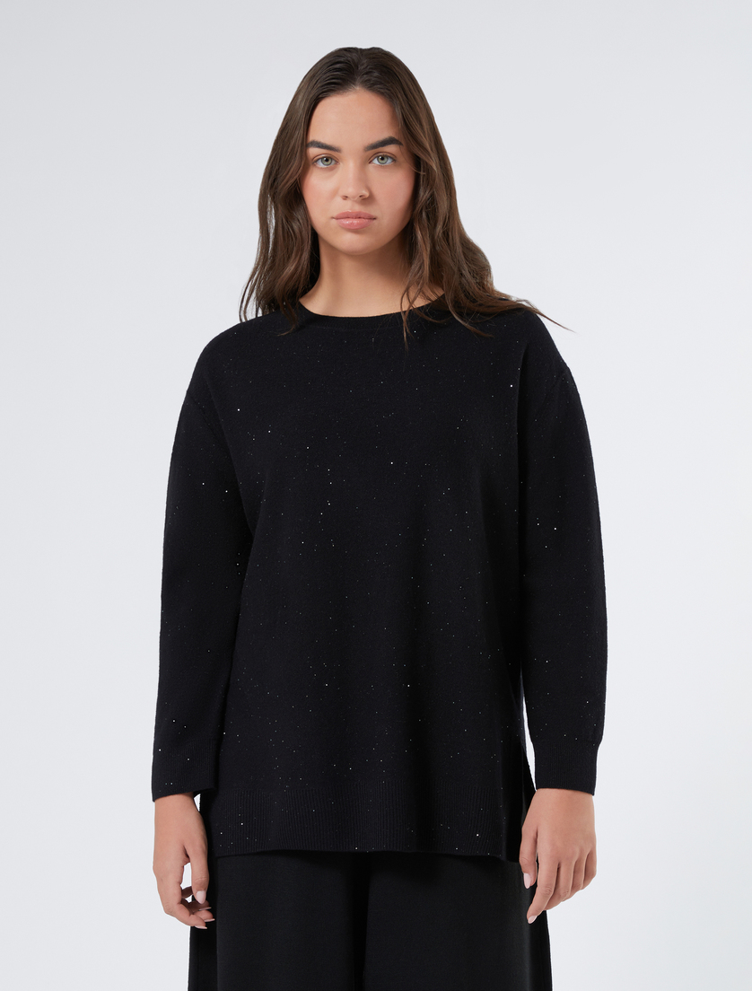 Wool jumper with sequins - BLACK - Marina Rinaldi - 3 Wool jumper with sequins - BLACK - Marina Rinaldi - 3