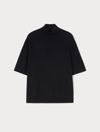 Wool and sequin polo neck jumper - Marina Rinaldi