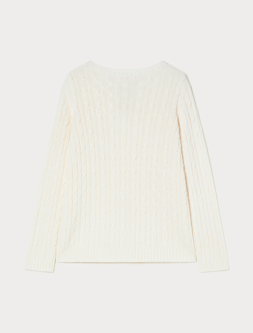 Wool and viscose sweater - WHITE - Marina Rinaldi - 4