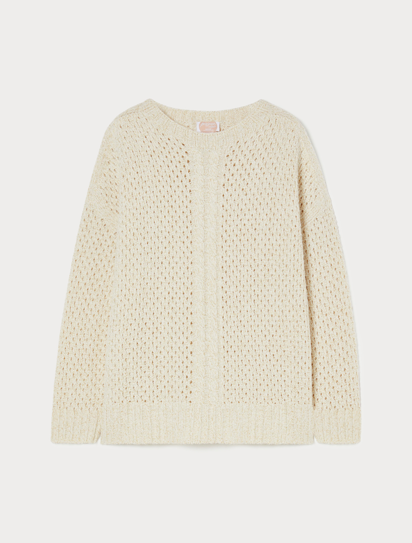Alpaca and lurex blend jumper - IVORY - Marina Rinaldi Alpaca and lurex blend jumper - IVORY - Marina Rinaldi