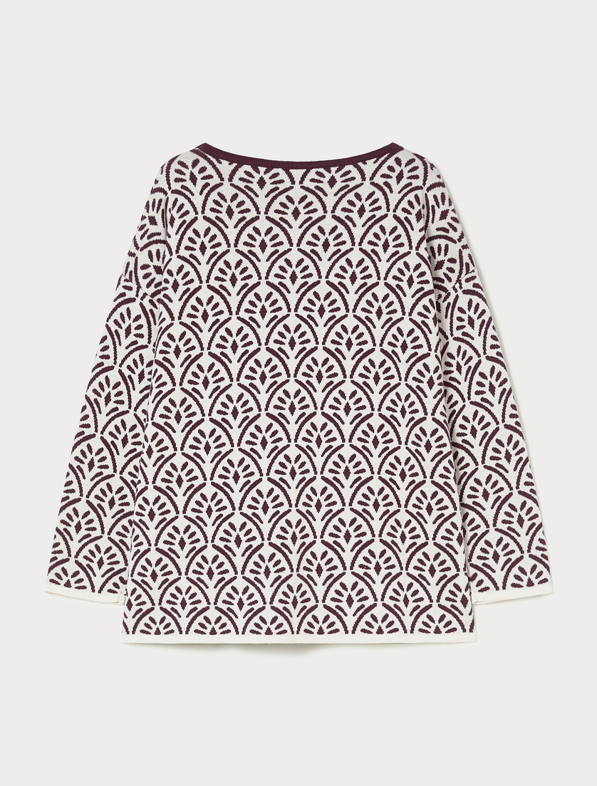Jacquard wool blend jumper - WHITE - Marina Rinaldi - 4