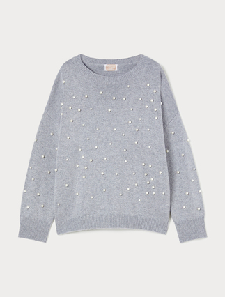 Cashmere-blend jumper with pearls - Marina Rinaldi