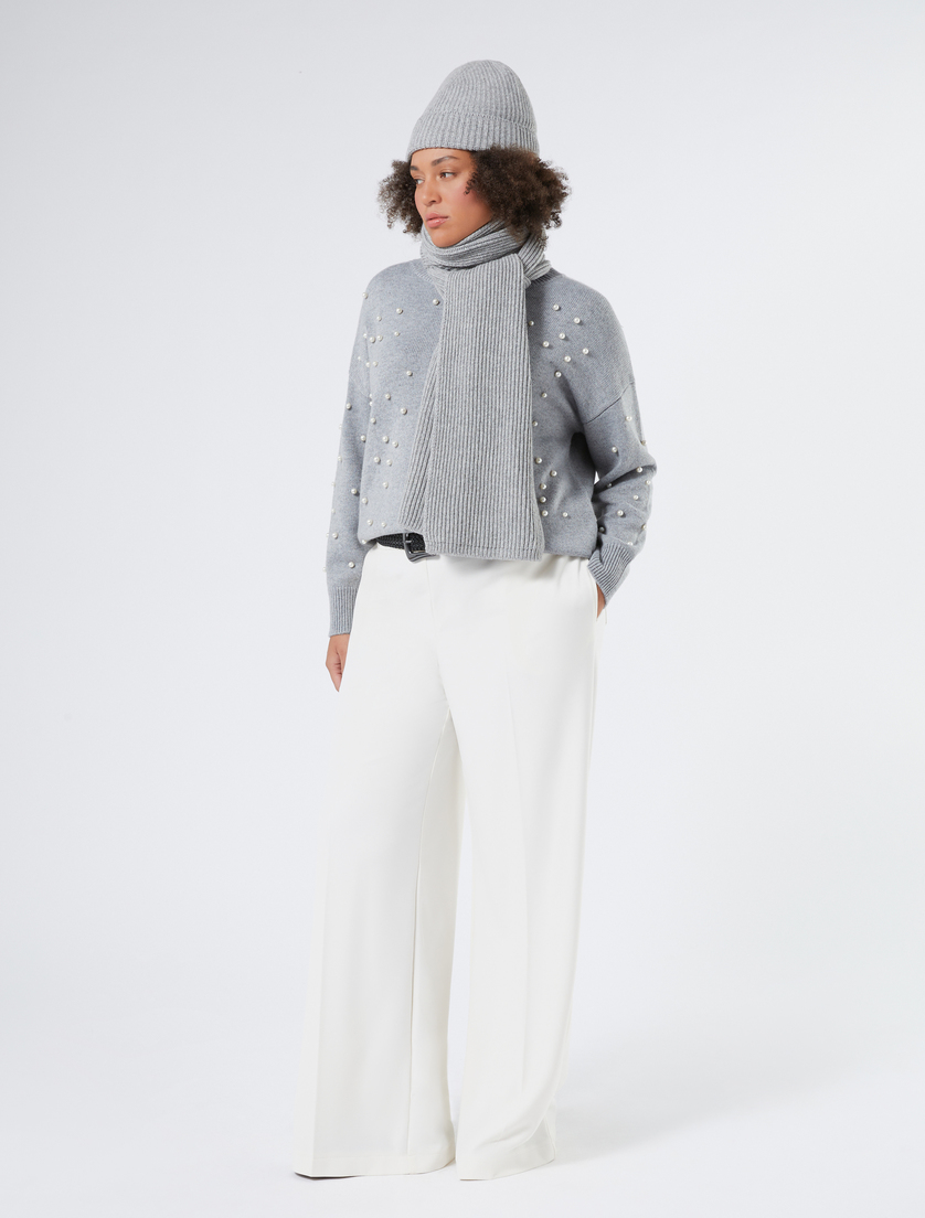 Cashmere-blend jumper with pearls - LIGHT GREY - Marina Rinaldi - 2 Cashmere-blend jumper with pearls - LIGHT GREY - Marina Rinaldi - 2