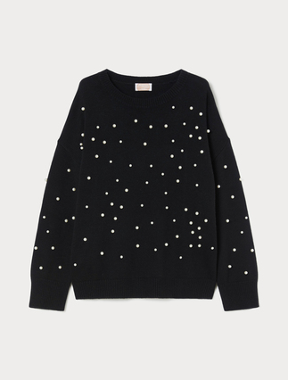 Cashmere-blend jumper with pearls - Marina Rinaldi