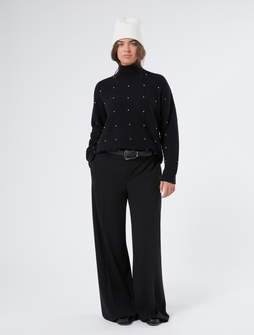 Alpaca blend polo neck jumper with rhinestones - BLACK - Marina Rinaldi - 2 Alpaca blend polo neck jumper with rhinestones - BLACK - Marina Rinaldi - 2