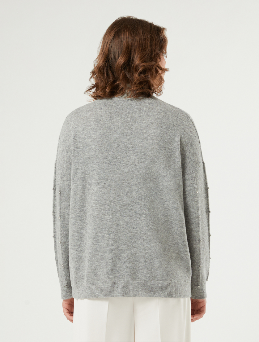 Alpaca blend polo neck jumper with rhinestones - LIGHT GREY - Marina Rinaldi - 4 Alpaca blend polo neck jumper with rhinestones - LIGHT GREY - Marina Rinaldi - 4