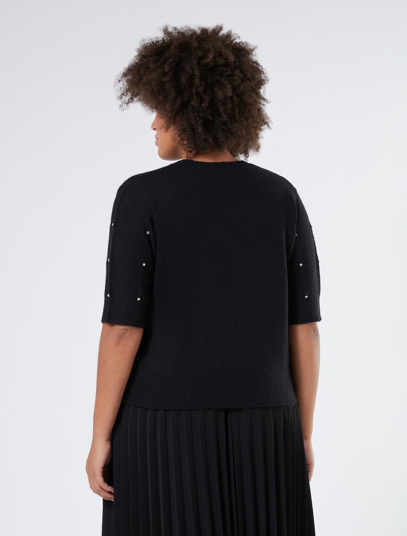 Rhinestone-adorned alpaca-blend sweater - BLACK - Marina Rinaldi - 4 Rhinestone-adorned alpaca-blend sweater - BLACK - Marina Rinaldi - 4