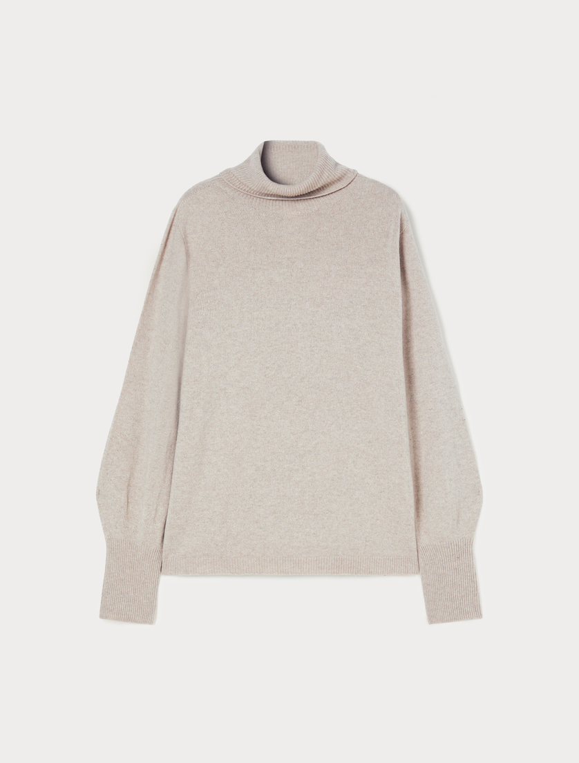 Cashmere blend polo-neck jumper - IVORY - Marina Rinaldi Cashmere blend polo-neck jumper - IVORY - Marina Rinaldi