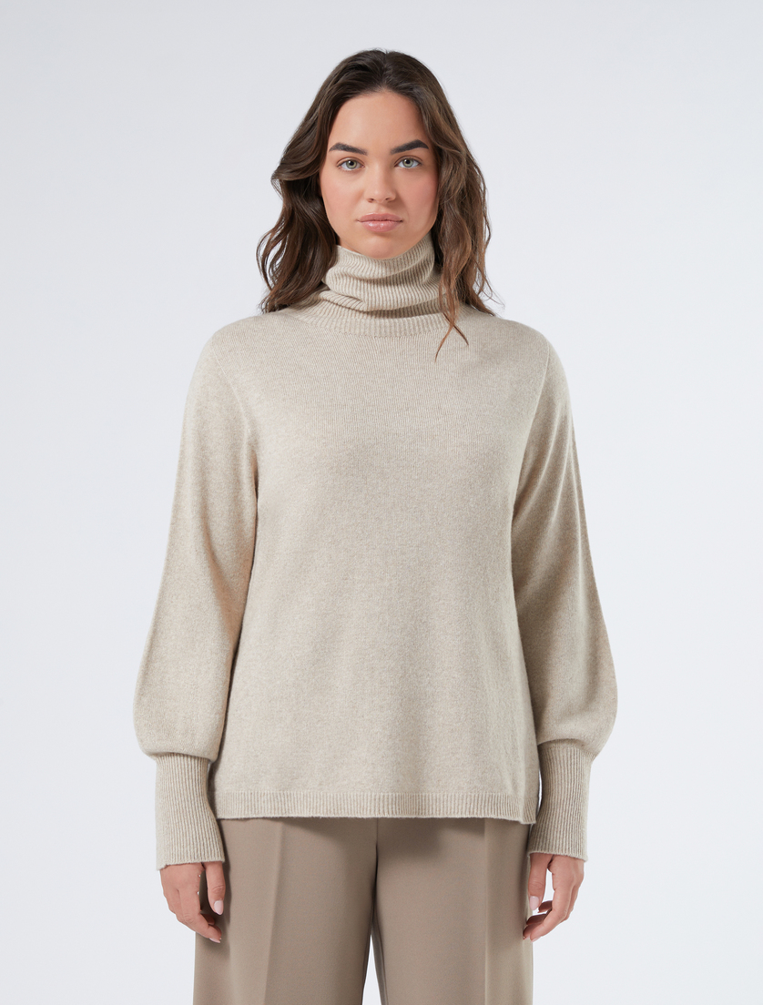 Cashmere blend polo-neck jumper - IVORY - Marina Rinaldi - 3 Cashmere blend polo-neck jumper - IVORY - Marina Rinaldi - 3