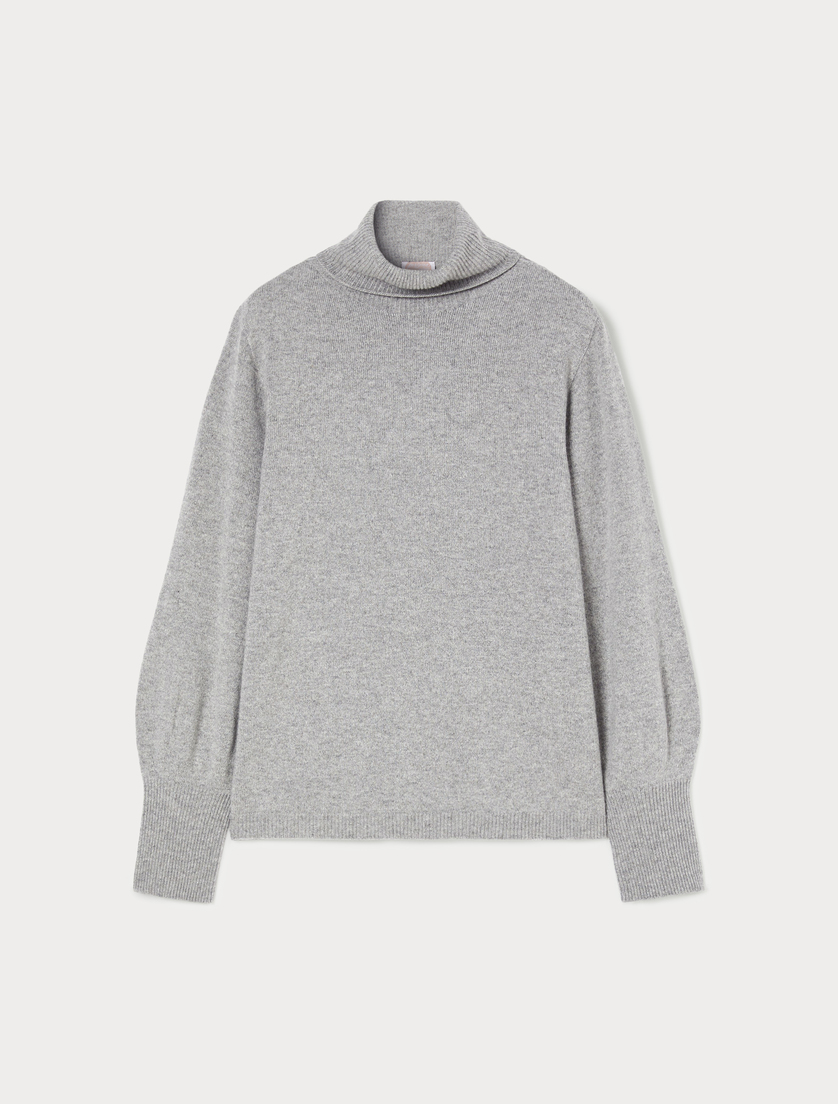 Cashmere blend polo-neck jumper - LIGHT GREY - Marina Rinaldi Cashmere blend polo-neck jumper - LIGHT GREY - Marina Rinaldi